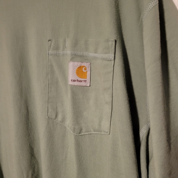 Carhartt relaxed fit green short sleeve work shirt in size XL - Picture 3 of 6